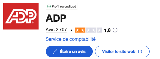adp paie avis trustpilot
