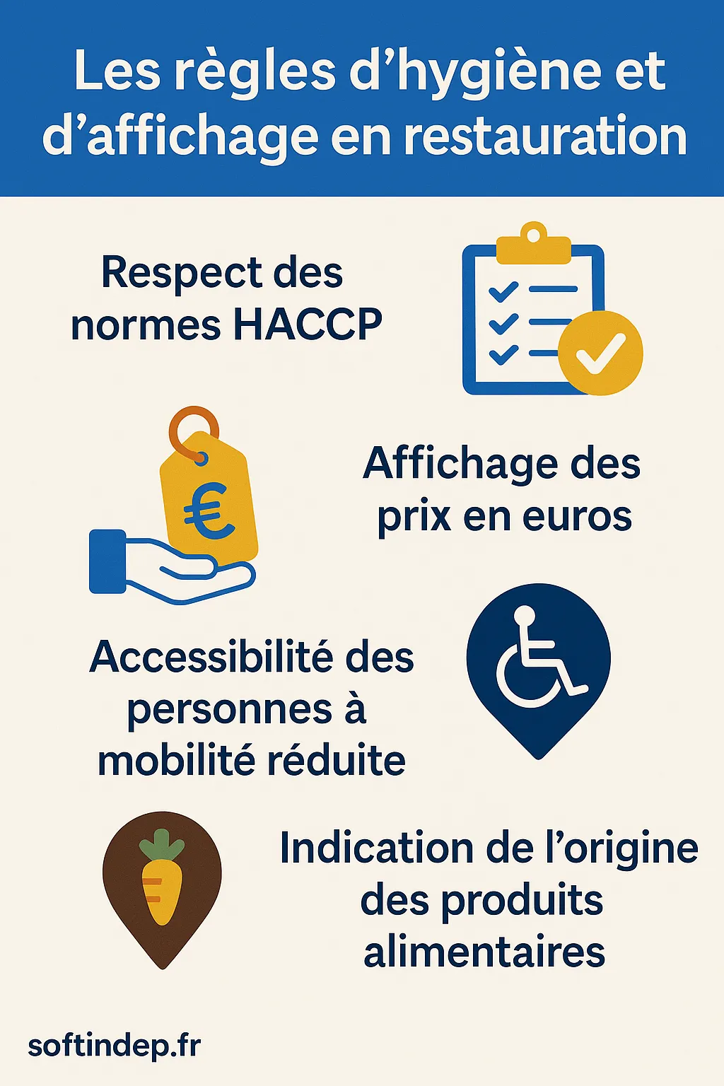 les règles d’hygiène et d’affichage en restauration Infographie sur les principales obligations réglementaires en restauration