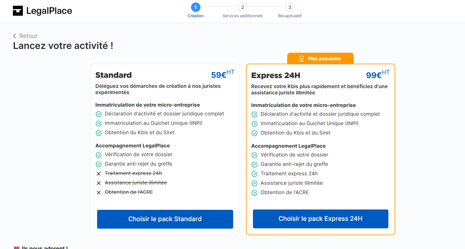 legalplace création micro entreprise