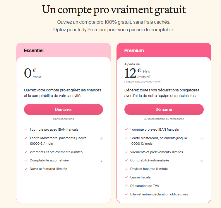 compte pro indy gratuit