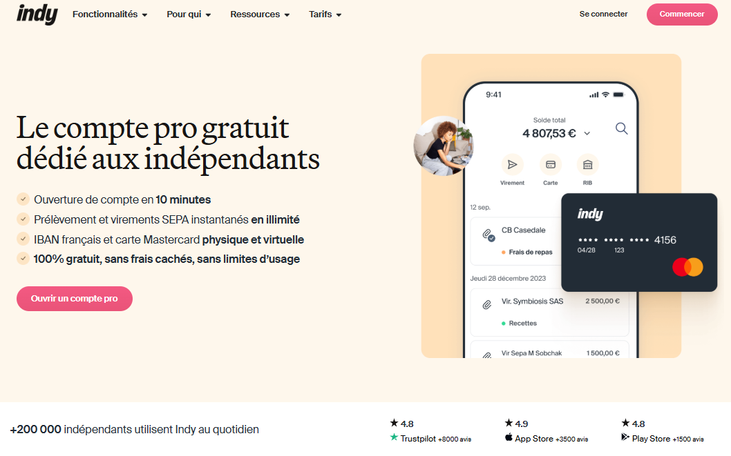 le compte pro gratuit indy compta