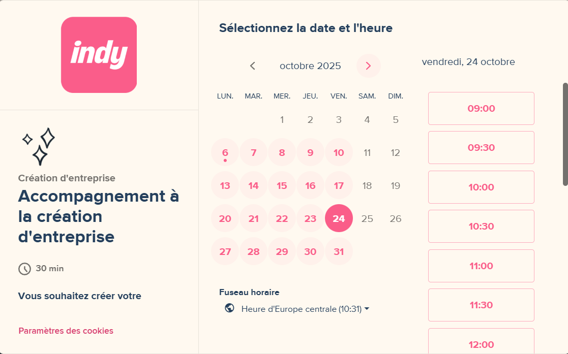 indy creation prise rendez vous
