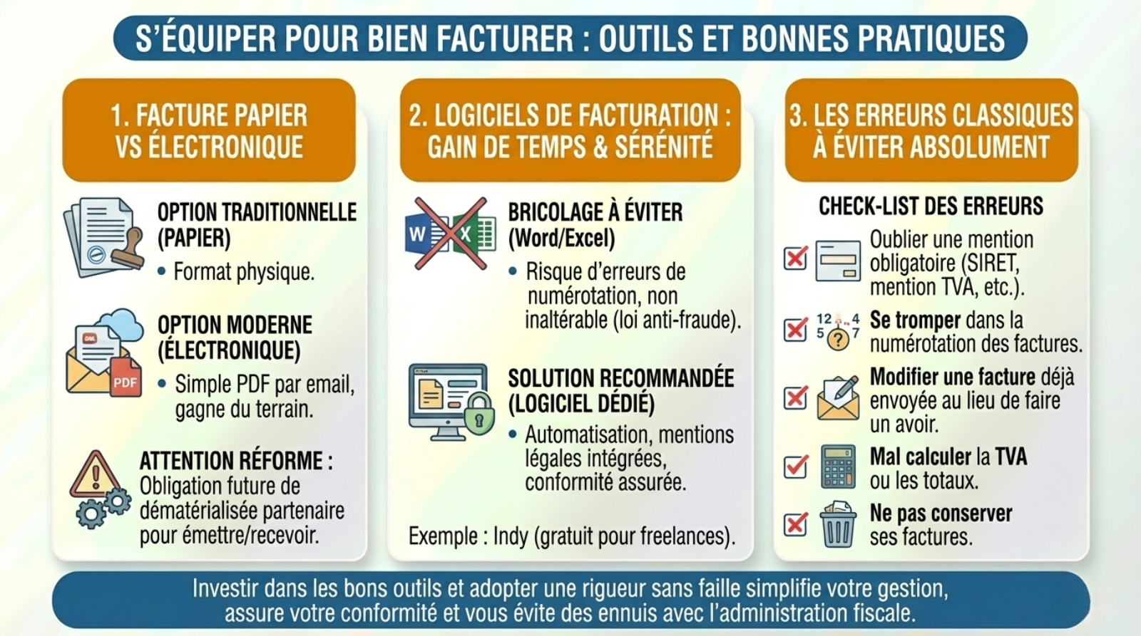 infographie freelance facture outils et bonnes pratiques