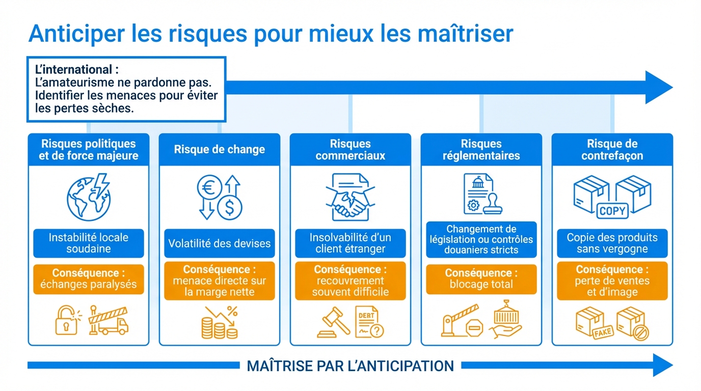 infographie anticiper les risques pour mieux les maitriser creer entreprise import export