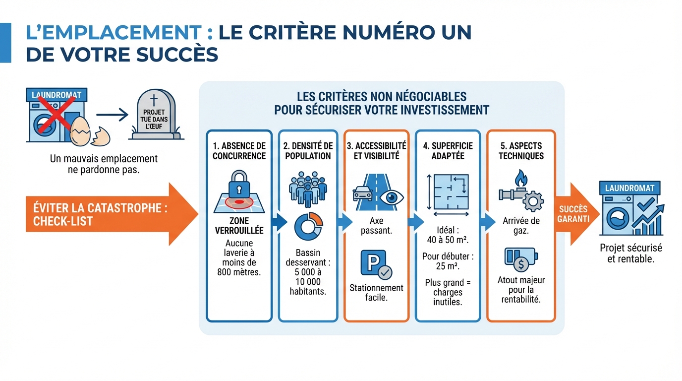infographie l emplacement le critere numero un de votre succes ouvrir laverie automatique