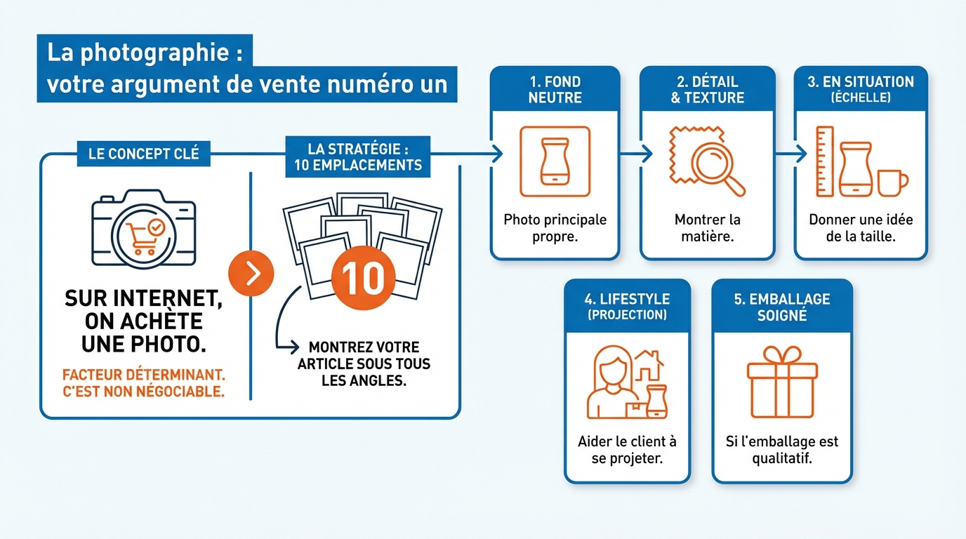infographie la photographie votre argument de vente numero un ouvrir boutique etsy