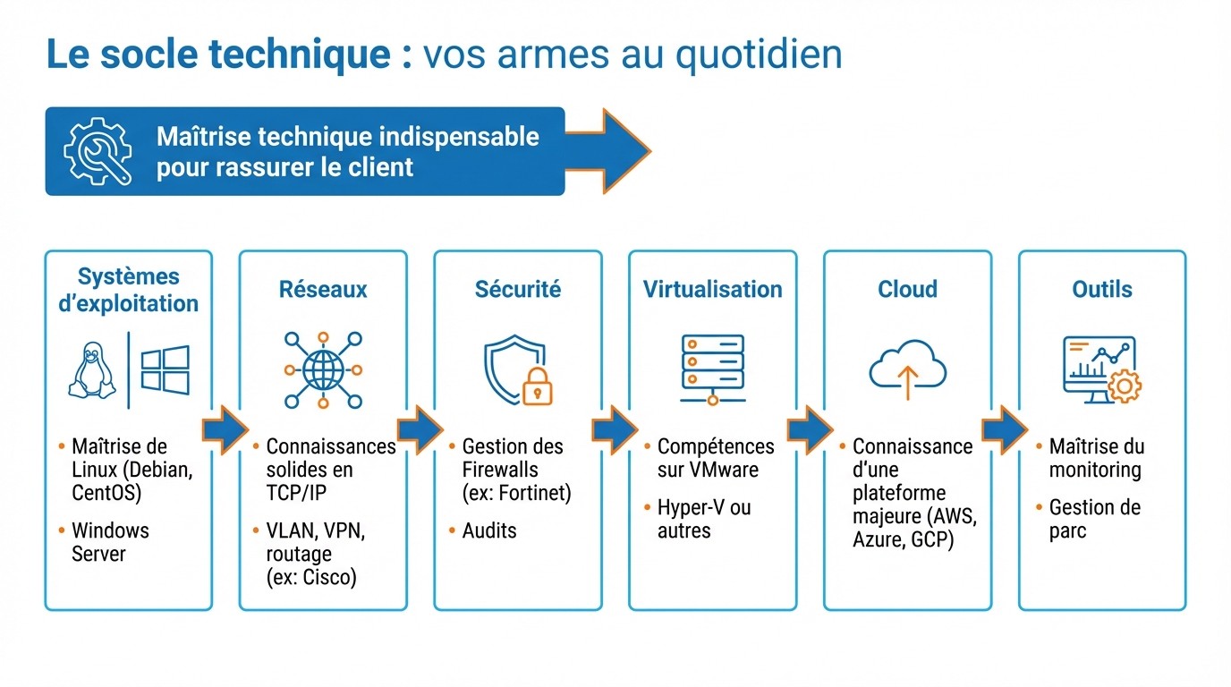 infographie le socle technique vos armes au quotidien admin sys freelance