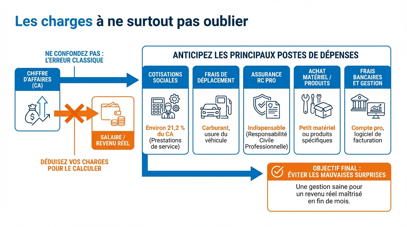 infographie les charges a ne surtout pas oublier aide domicile independant