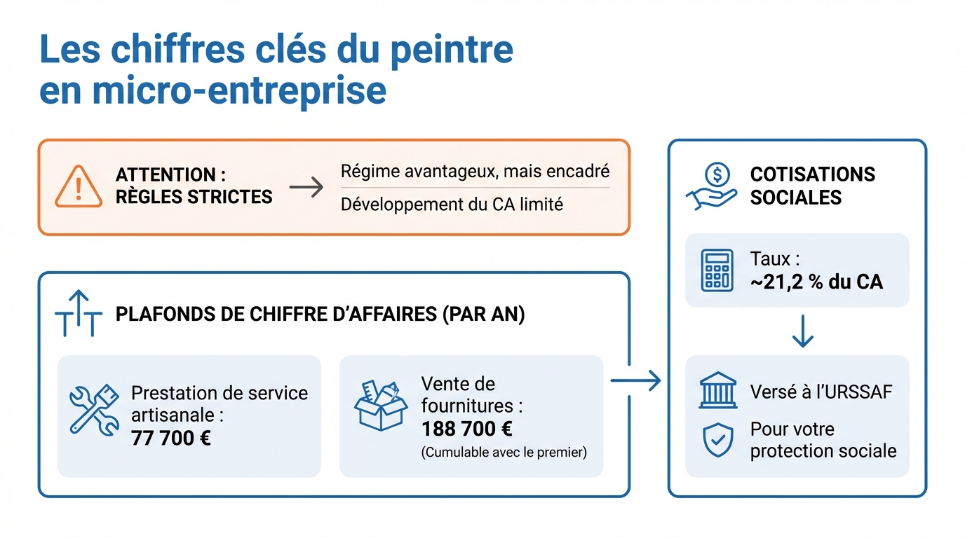 infographie les chiffres cles du peintre en micro entreprise peintre batiment independant