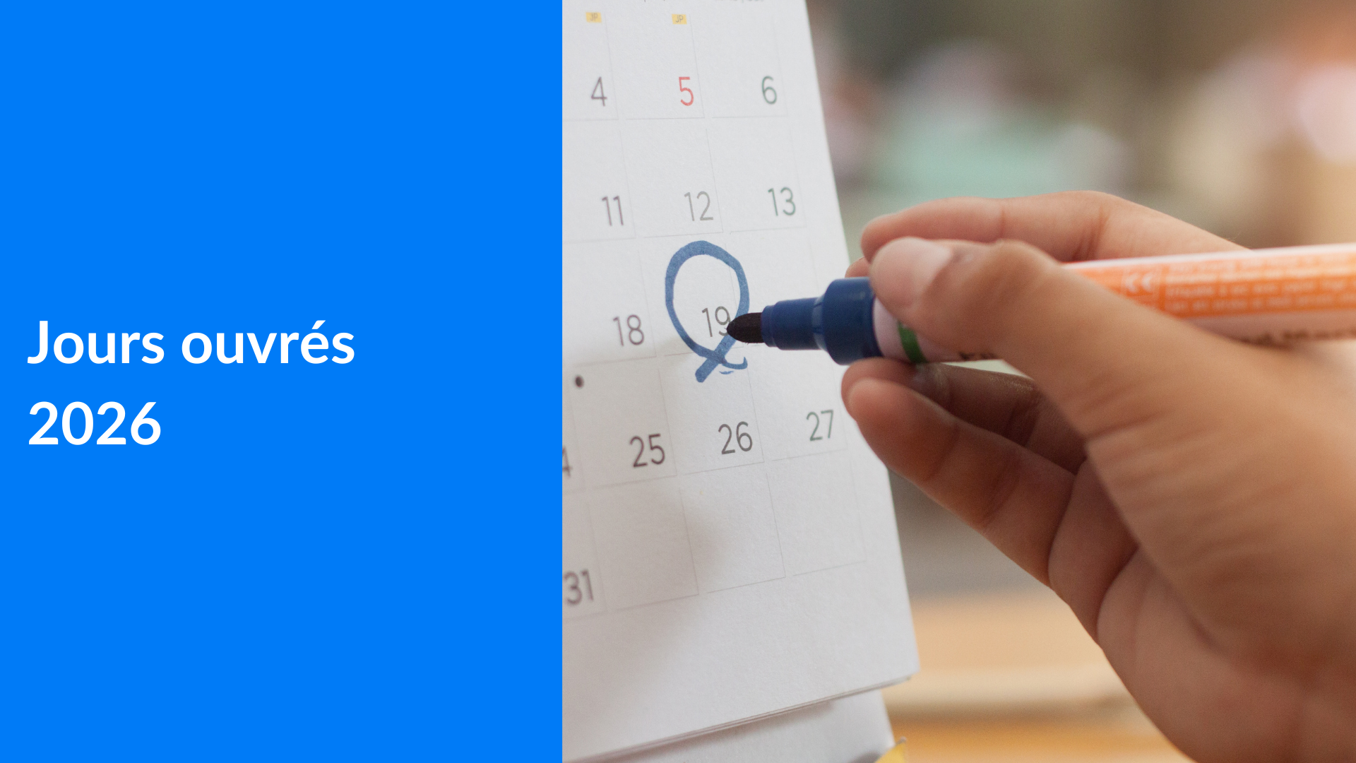 jours ouvrés 2026