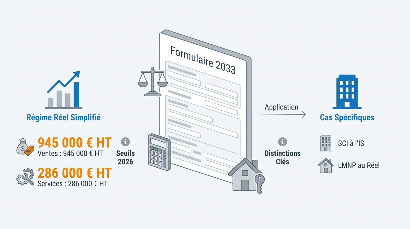 Seuils et conditions d'application du formulaire fiscal 2033 pour les entreprises au régime réel simplifié