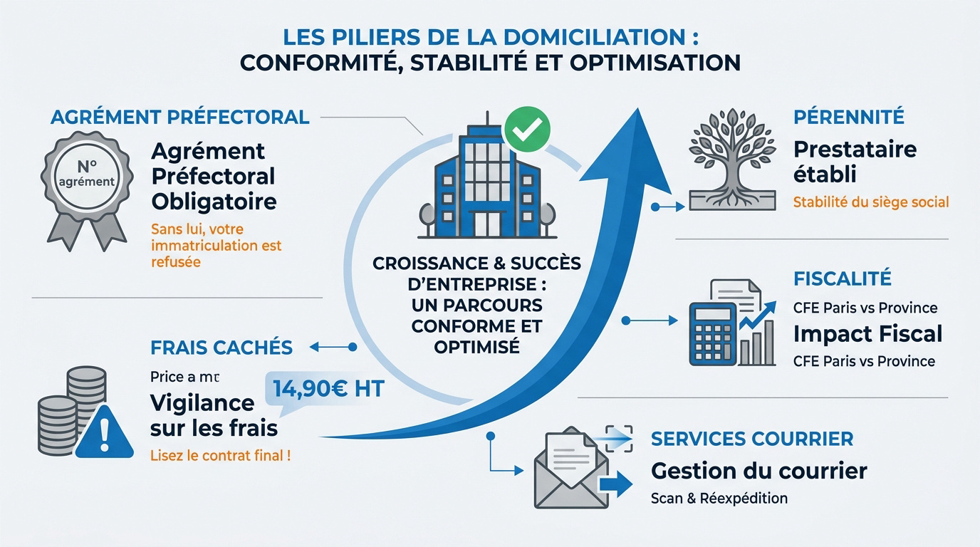 Les piliers essentiels pour choisir sa domiciliation d'entreprise en 2026