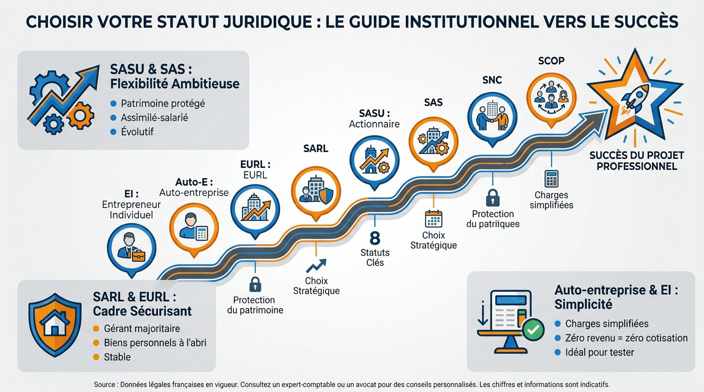 Comparatif des formes juridiques pour entrepreneurs