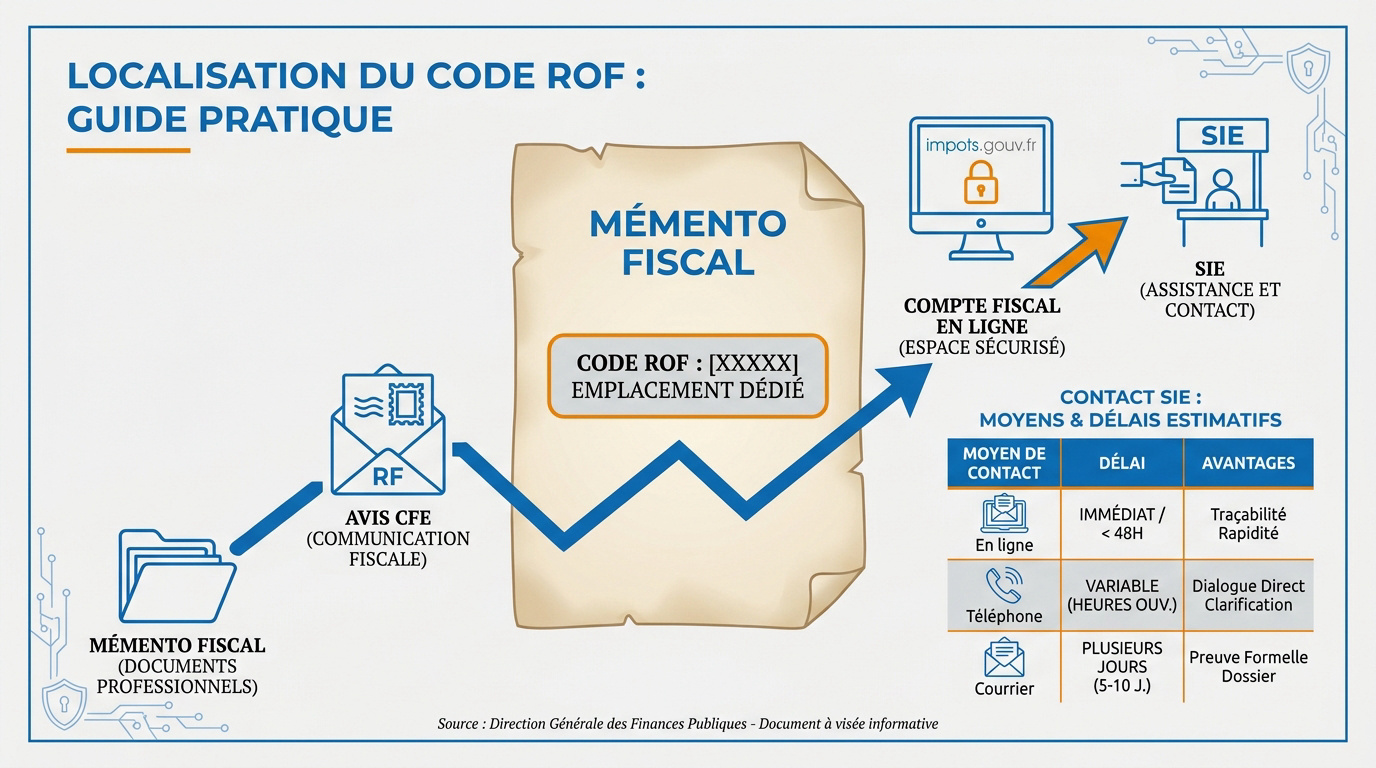 Consultation du mémento fiscal pour trouver son code ROF