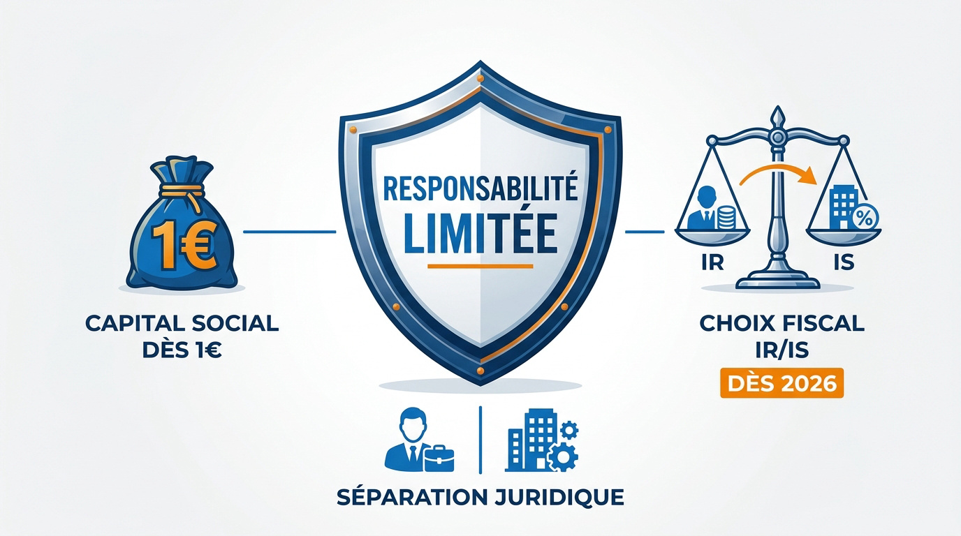 Schéma explicatif des fondamentaux du statut juridique EURL pour entrepreneur seul