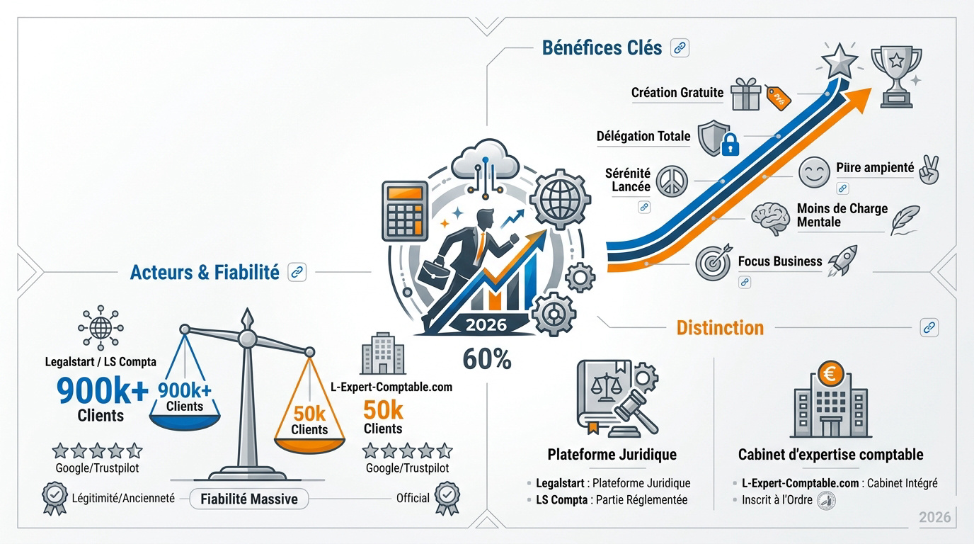 Infographie comparative des services juridiques et comptables en 2026
